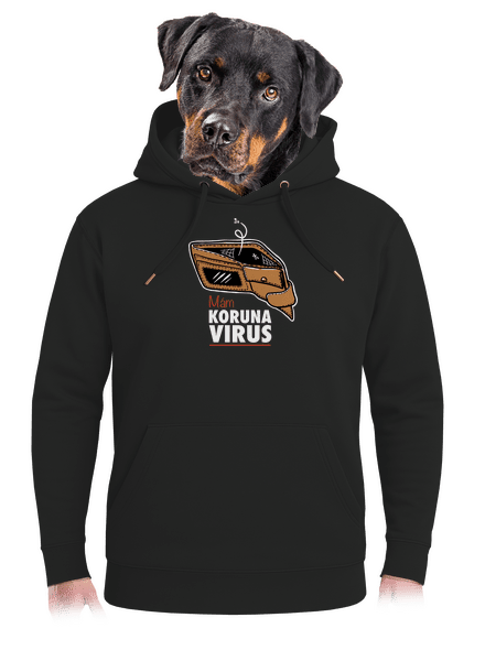 Korunavirus v peněžence unisex mikina premium Dark Black