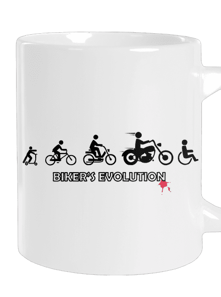 Bikers evolution velký hrnek White