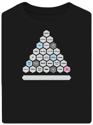 Textový alko kvíz a fix unisex tričko oversized Black