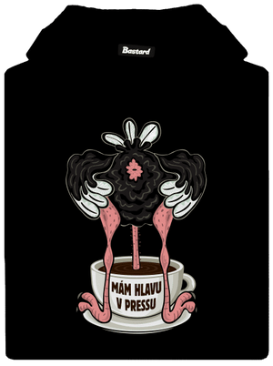 Mám hlavu v pressu pánská mikina klokanka Black