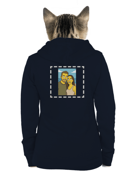 Simpsonovi z vlastní fotky dámská mikina na zip Navy Mal