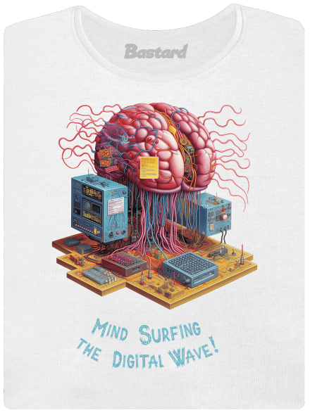 Mind surfing the digital wave dámské tričko premium White