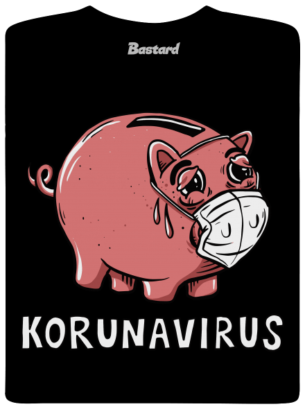 Korunavirus v kasičce pánské dlouhý rukáv Black