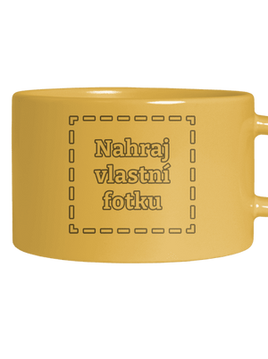 Vlastní potisk hrnek makronka Yellow Macaron