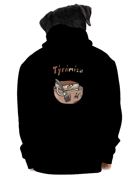 Týrámísu pánská mikina na zip Black