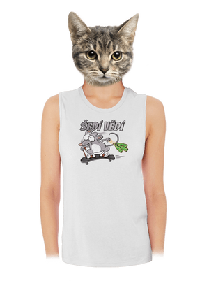 Šedí vědí - myšák dámské tílko volné White