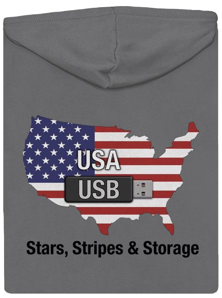 USA a USB dámská mikina na zip Steel Gray
