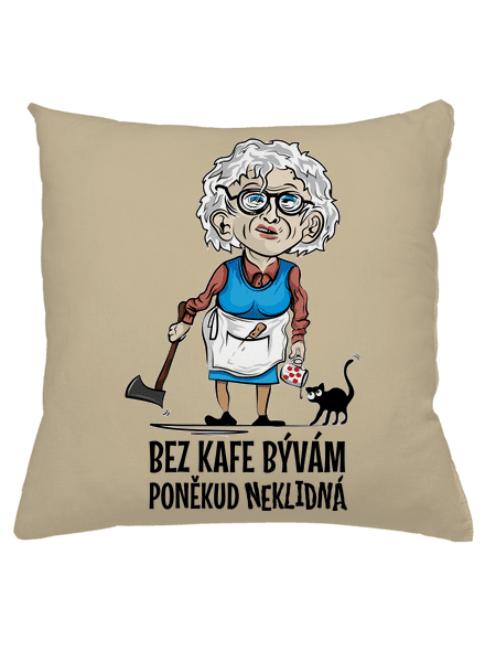 Neklidná bez kafe polštář Beige