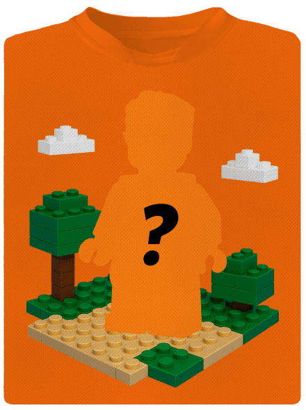 Lego postava z vlastní fotky dětské sportovní tričko Neon Orange