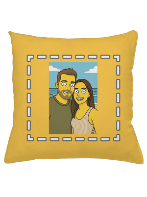Simpsonovi z vlastní fotky polštář Yellow Gold