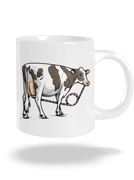 Cow drink velký hrnek White