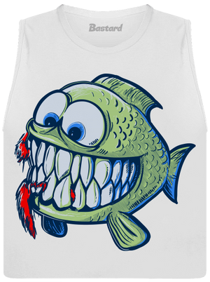 Hladová rybka dámské tílko volné White