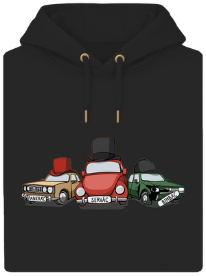 Tři veteráni unisex mikina premium Dark Black