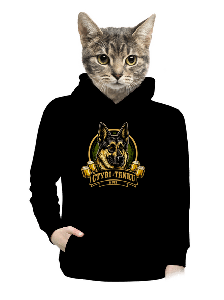 Čtyři z tanku a pes dámská mikina klokanka Black