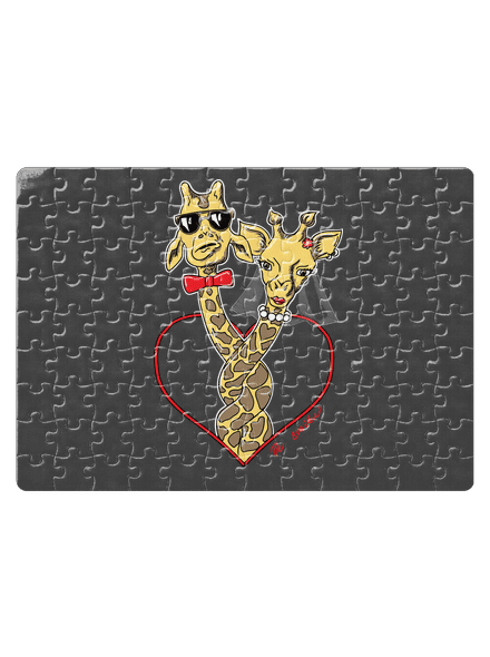 Žirafy ve svazku puzzle White