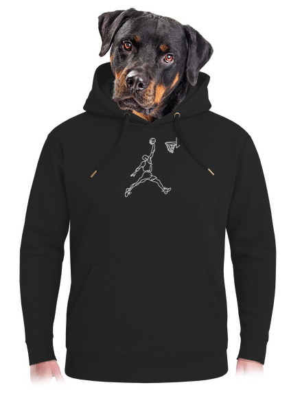 One line slam dunk unisex mikina premium Dark Black
