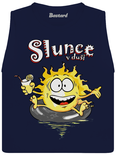 Slunce v duši dámské tílko volné Navy