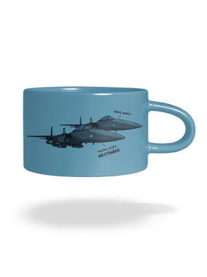 Stíhačka nestíhá hrnek makronka Blue Macaron