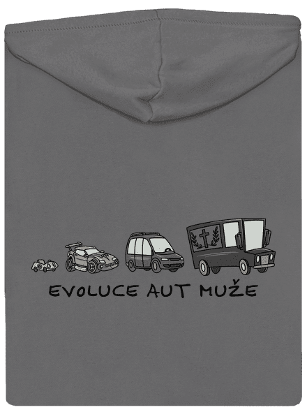 Evoluce aut muže dámská mikina na zip Steel Gray