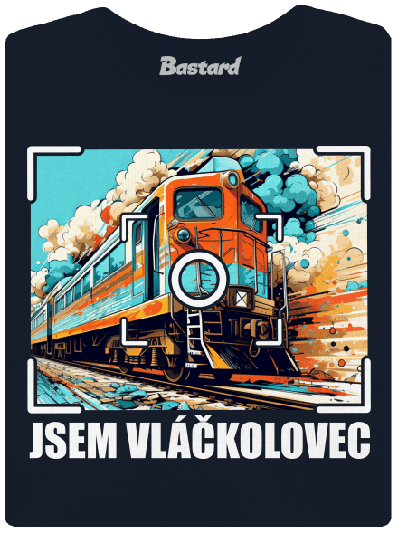 Jsem vláčkolovec dámské tričko Navy Mal