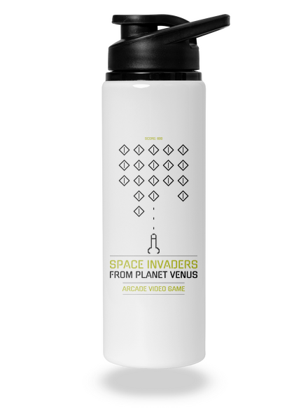 Space Invaders lahev na vodu White