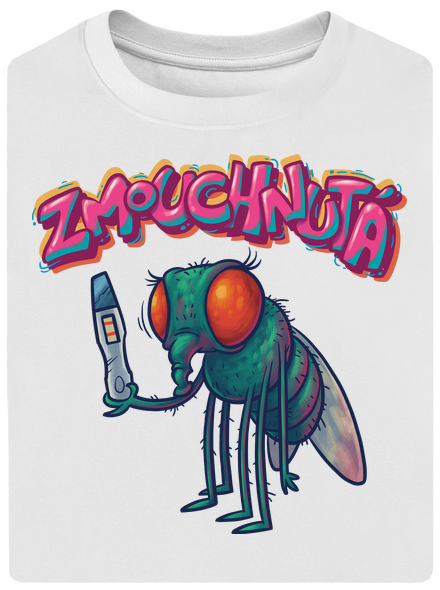 Zmouchnutá unisex tričko oversized White