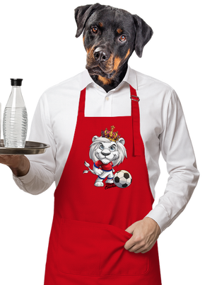 Fotbalový lev zástěra Red