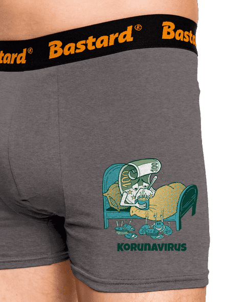 Korunavirus v posteli boxerky Gray Melange