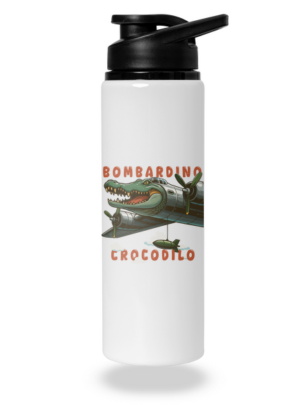 Bombardino Crocodilo – Italian Brainrot lahev na vodu White
