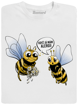 Alergická včelka pánské dlouhý rukáv White