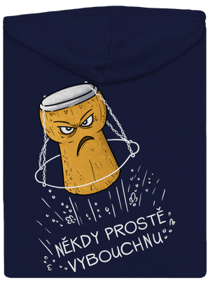 Někdy vybouchnu pánská mikina na zip Navy