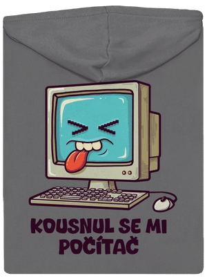 Kousnul se mi počítač dámská mikina na zip Steel Gray