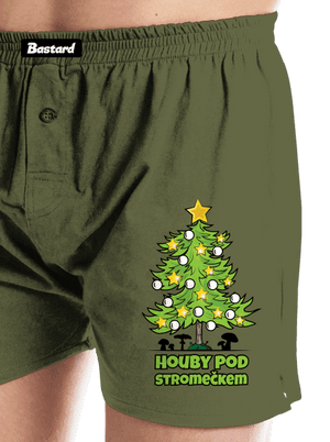 Houby pod stromečkem pánské trenky Khaki