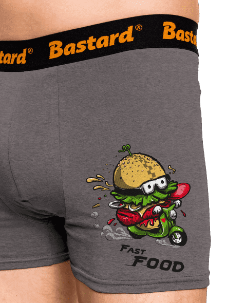 Fast Food boxerky Gray Melange