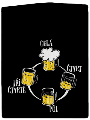 Pivní hodiny pánská mikina na zip Black