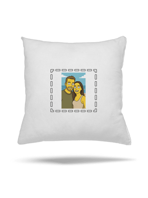 Simpsonovi z vlastní fotky polštář White