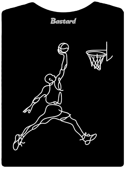One line slam dunk dámské tričko s lemem Black