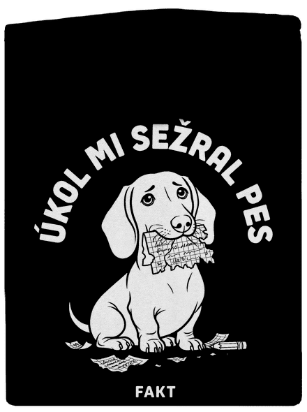 Úkol sežral pes pánská mikina na zip Black