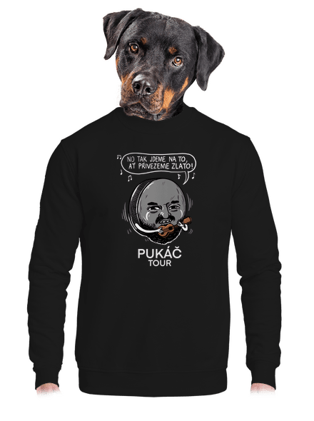 Pukáč tour unisex mikina bez kapuce Black