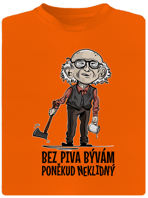 Neklidný bez piva pánské sportovní tričko Neon Orange