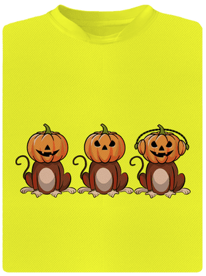 Halloween opičky dětské sportovní tričko Neon Yellow