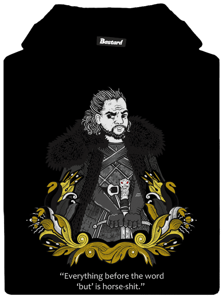Jon Sníh dětská mikina klokanka Black