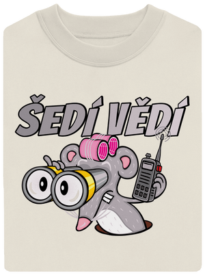 Šedí vědí - myš unisex mikina bez kapuce Off White