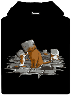 Kočičí hlavy pánská mikina klokanka Black