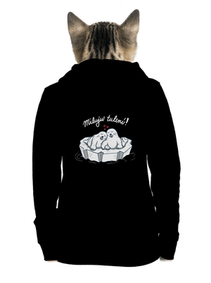 Miluju tulení dámská mikina na zip Black