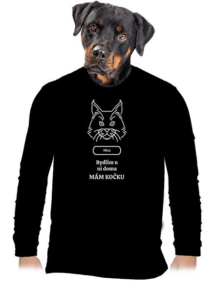 Nemůžu, mám kočku pánské dlouhý rukáv Black