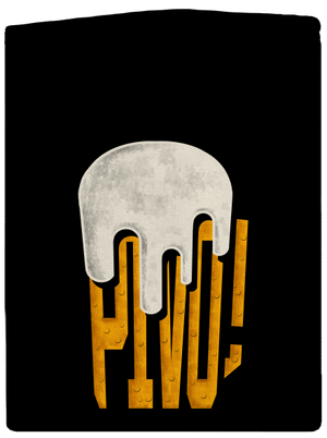 Nápis Pivo pánská mikina na zip Black