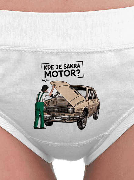 Kde je motor? dámské kalhotky White