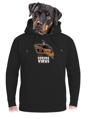 Korunavirus v peněžence unisex mikina premium Dark Black
