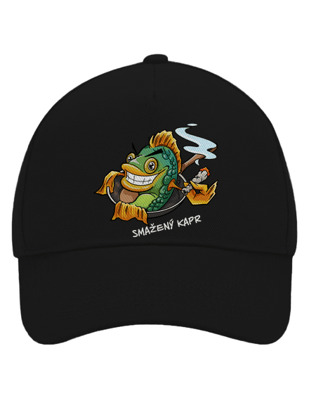 Smažený kapr kšiltovka baseballka Black